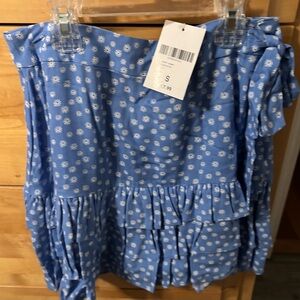 Forever 21 Blue Floral Mini Skirt